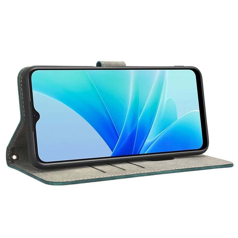 Per Oppo A57 4G / A57s 4G / A57e 4G / A77 4G RFID Blocking PU Leather Anti-drop Phone Case Protective Magnetic Mobile Phone Cover with Wallet Stand - Verde