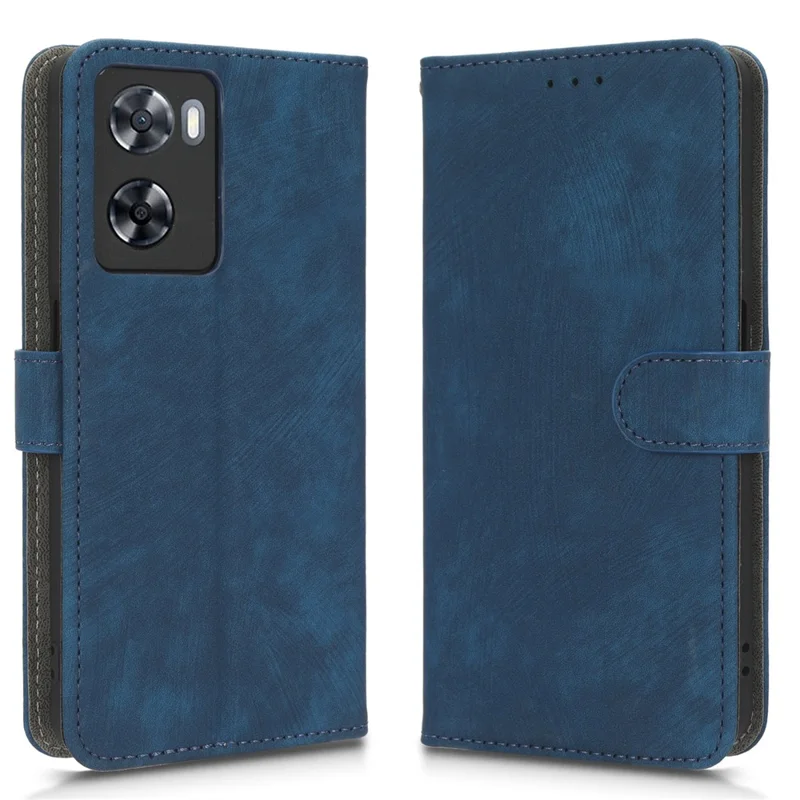 Para el Oppo A57 4G / A57s 4G / A57e 4G / A77 4G RFID Blocking PU Leather Anti-drop Phone Case Protective Magnetic Mobile Phone Cover with Wallet Stand - Azul