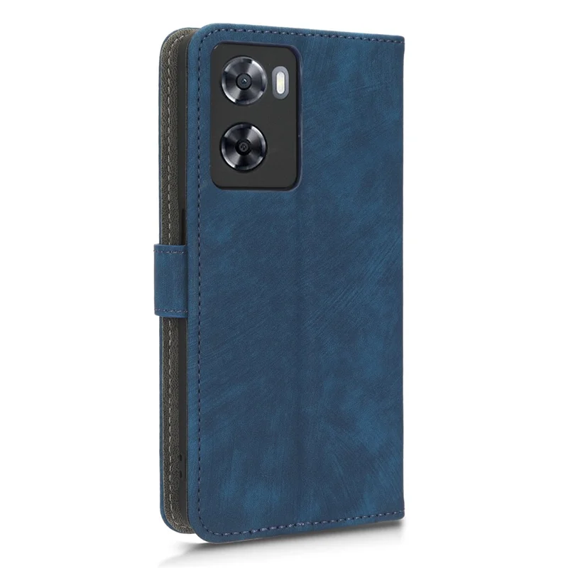 Para el Oppo A57 4G / A57s 4G / A57e 4G / A77 4G RFID Blocking PU Leather Anti-drop Phone Case Protective Magnetic Mobile Phone Cover with Wallet Stand - Azul