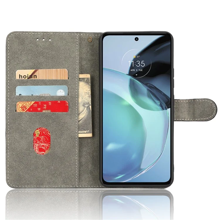 Для Motorola Moto G72 4G RFID блокирующий противоударный PU кожаный чехол для телефона Защитная магнитная мобильная телефонная крышка с бумажником Подставка - коричневый