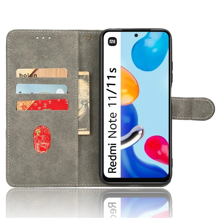 Para Xiaomi Redmi Note 11 4G (Qualcomm) / Note 11S 4G RFID Blocking Full Coverage PU Leather Phone Case Protective Magnetic Mobile Phone Cover with Wallet Stand - Preto