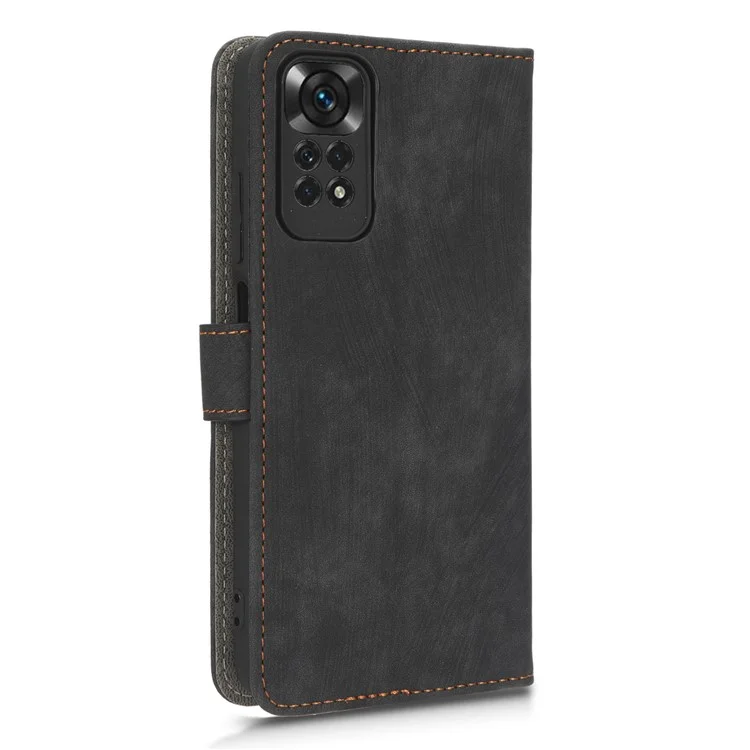 Para Xiaomi Redmi Note 11 4G (Qualcomm) / Note 11S 4G RFID Blocking Full Coverage PU Leather Phone Case Protective Magnetic Mobile Phone Cover with Wallet Stand - Preto