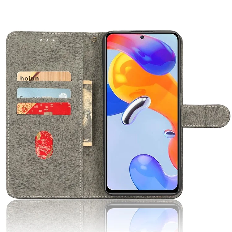 For Xiaomi Redmi Note 11 Pro 4G (MediaTek) / Note 11 Pro 5G (Qualcomm) / Note 12 Pro 4G / Note 11E Pro 5G RFID Blocking PU Leather Phone Case Fully Wrapped Magnetic Mobile Phone Cover with Wallet Stand - Blue