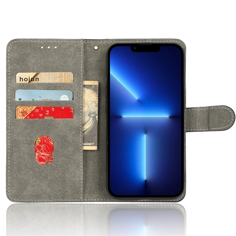 For iPhone 13 Pro Max 6.7 inch Magnetic PU Leather Phone Cover RFID Blocking Mobile Phone Case with Wallet Stand - Brown