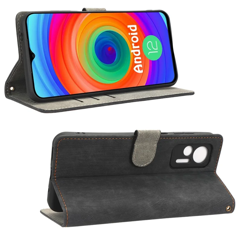 For Ulefone Note 14 Shockproof PU Leather Phone Cover Wallet Stand RFID Blocking Magnetic Mobile Phone Case - Black