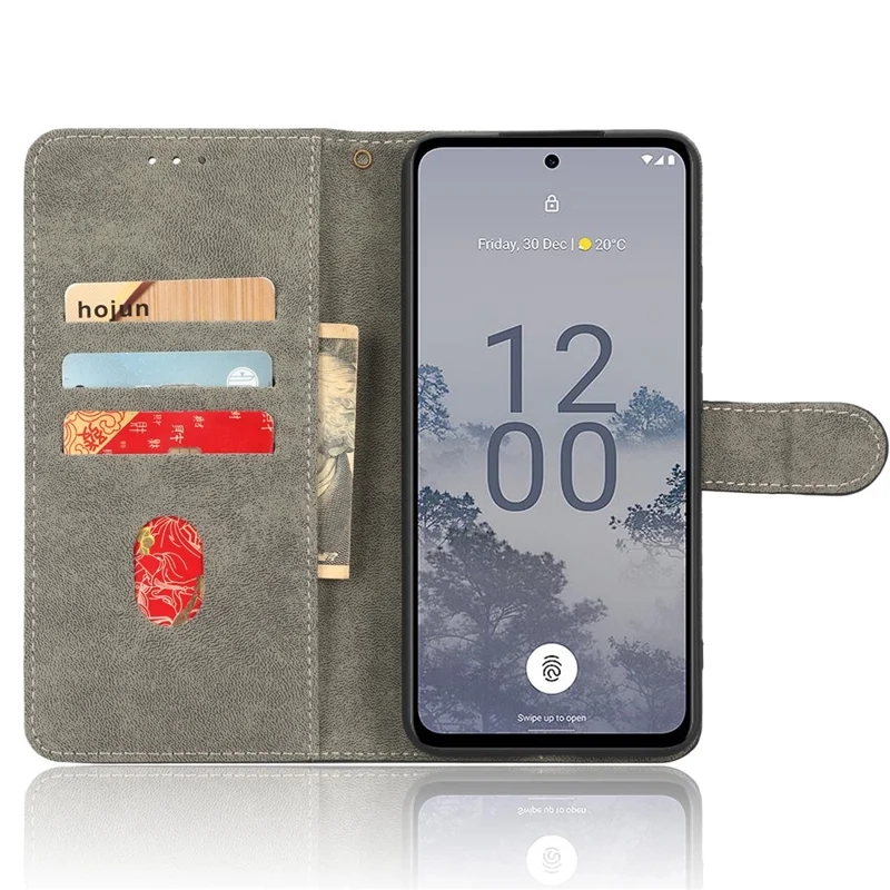 For Nokia X30 5G Magnetic Clasp PU Leather Phone Cover RFID Blocking Scratch-resistant Phone Case with Wallet Stand - Blue