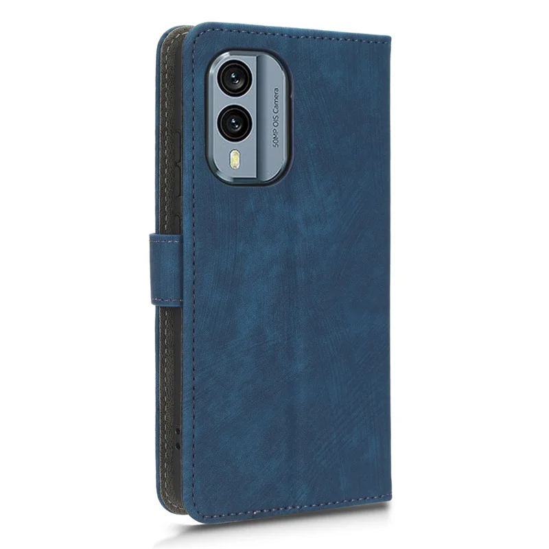 For Nokia X30 5G Magnetic Clasp PU Leather Phone Cover RFID Blocking Scratch-resistant Phone Case with Wallet Stand - Blue
