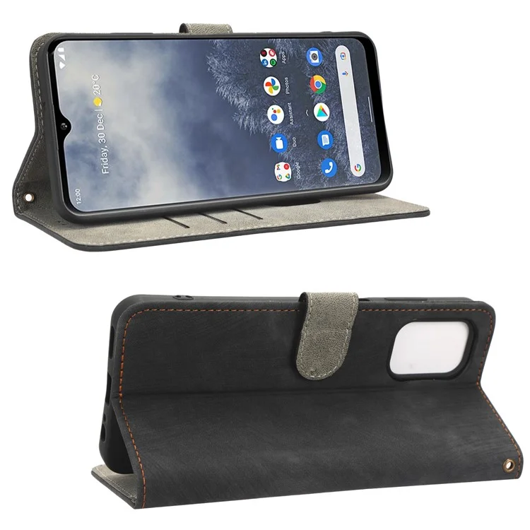 Para Nokia G60 5G PU Leather Shockproof Phone Cover RFID Blocking Flip Wallet Phone Case with Stand - Black