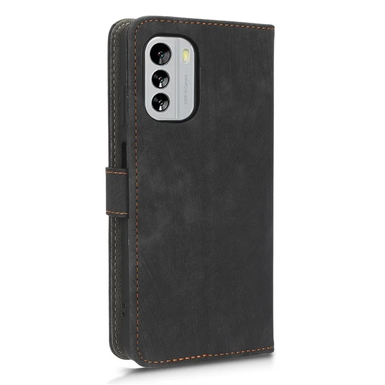 For Nokia G60 5G PU Leather Shockproof Phone Cover RFID Blocking Flip Wallet Phone Case with Stand - Black