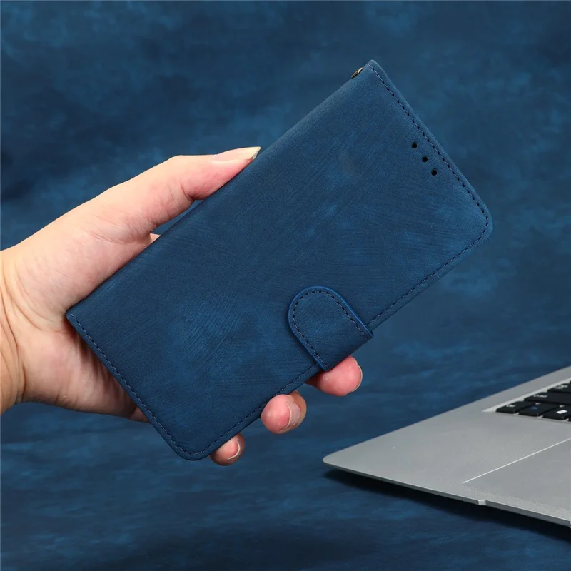 Anti-scratch Phone Case For Blackview A55 Pro Magnetic RFID Blocking PU Leather Drop-proof Flip Wallet Cover Stand - Blue