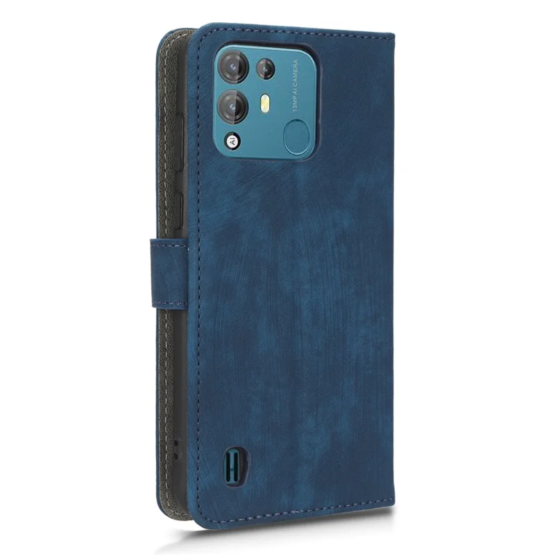 Anti-scratch Phone Case For Blackview A55 Pro Magnetic RFID Blocking PU Leather Drop-proof Flip Wallet Cover Stand - Blue