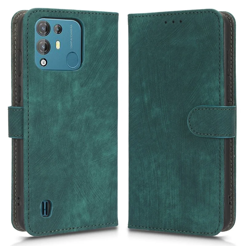 Anti-scratch Phone Case For Blackview A55 Pro Magnetic RFID Blocking PU Leather Drop-proof Flip Wallet Cover Stand - Green