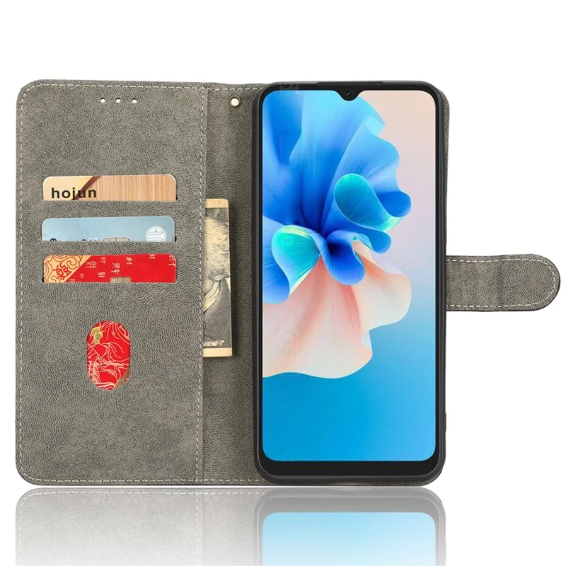 Anti-scratch Phone Case For Blackview A55 Pro Magnetic RFID Blocking PU Leather Drop-proof Flip Wallet Cover Stand - Green