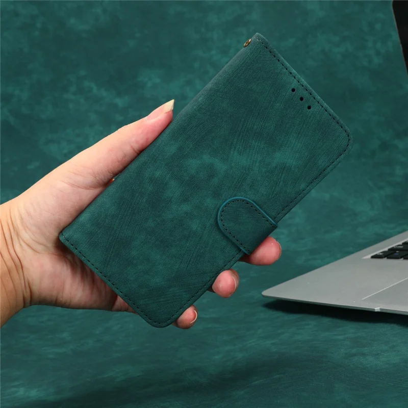 Anti-scratch Phone Case For Blackview A55 Pro Magnetic RFID Blocking PU Leather Drop-proof Flip Wallet Cover Stand - Green