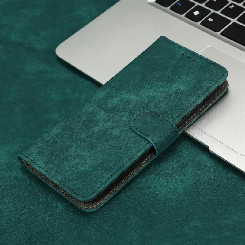 Anti-scratch Phone Case For Blackview A55 Pro Magnetic RFID Blocking PU Leather Drop-proof Flip Wallet Cover Stand - Green