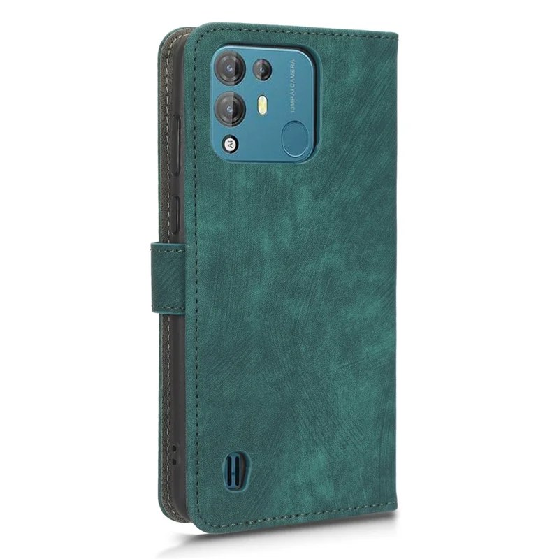 Anti-scratch Phone Case For Blackview A55 Pro Magnetic RFID Blocking PU Leather Drop-proof Flip Wallet Cover Stand - Green