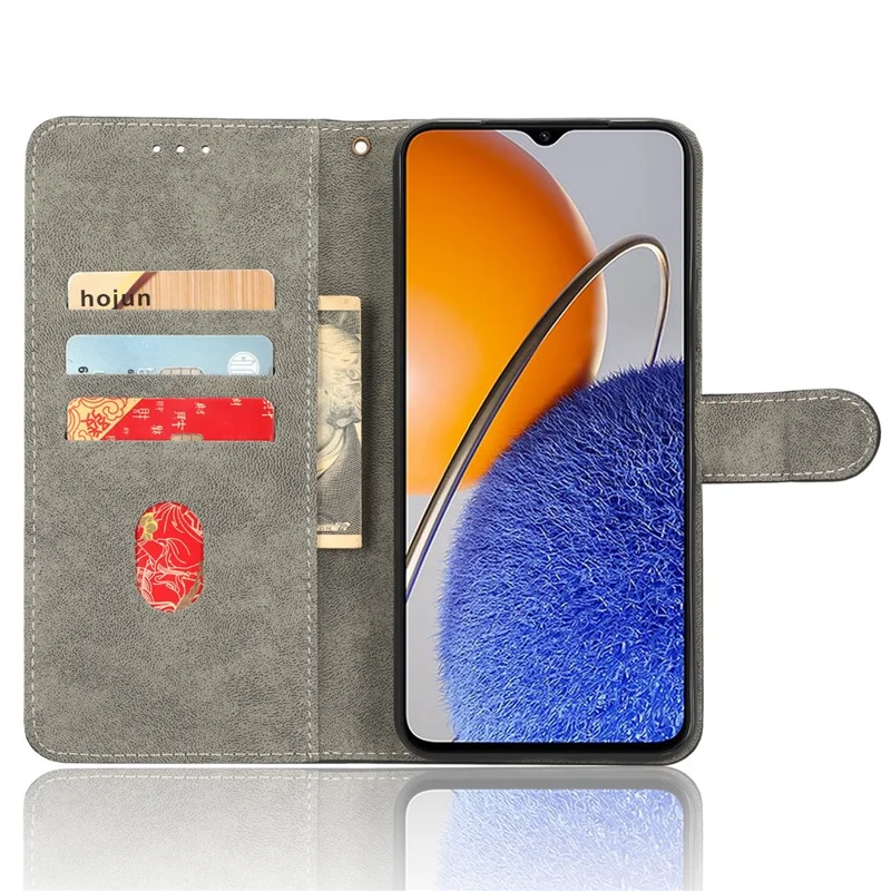 Funda magnética de bloqueo RFID para Huawei nova Y61 4G / Enjoy 50z 4G, funda de cartera de piel sintética antiarañazos con soporte - Marrón