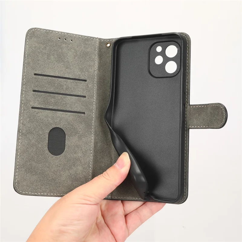 Funda magnética de bloqueo RFID para Huawei nova Y61 4G / Enjoy 50z 4G, funda de cartera de piel sintética antiarañazos con soporte - Marrón