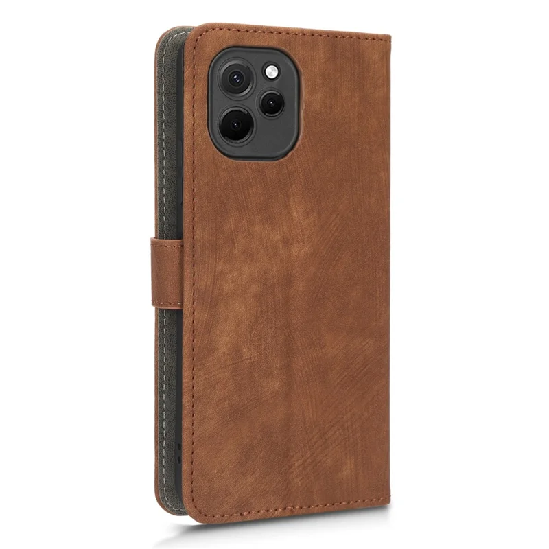 Funda magnética de bloqueo RFID para Huawei nova Y61 4G / Enjoy 50z 4G, funda de cartera de piel sintética antiarañazos con soporte - Marrón