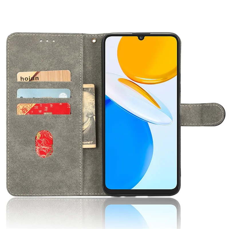 RFID Blocking Phone Cover For Honor X7, Foldable Stand Magnetic PU Leather Protective Phone Wallet Case - Blue