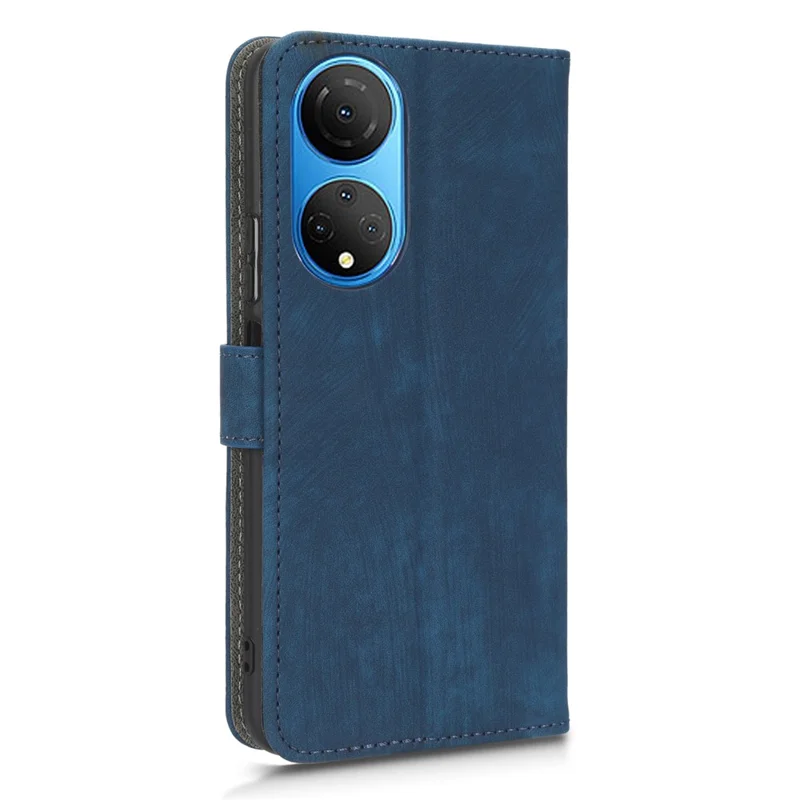 RFID Blocking Phone Cover For Honor X7, Foldable Stand Magnetic PU Leather Protective Phone Wallet Case - Blue