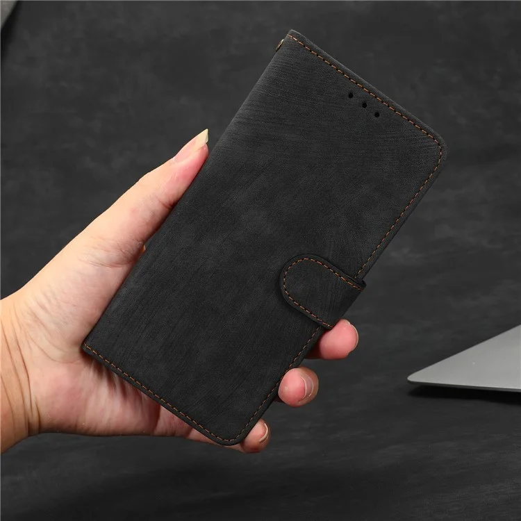 For Honor Magic4 Pro 5G RFID Blocking PU Leather Phone Case Protective Magnetic Mobile Phone Cover with Wallet Stand - Black