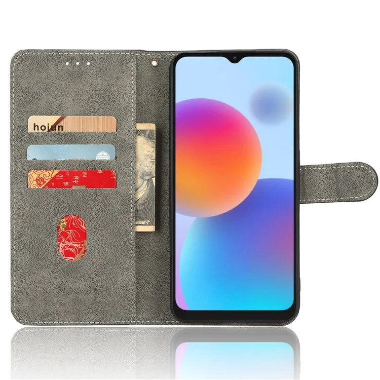 PU Leather Phone Cover For ZTE Blade A52, Flip Wallet Stand RFID Blocking Mobile Phone Case - Green