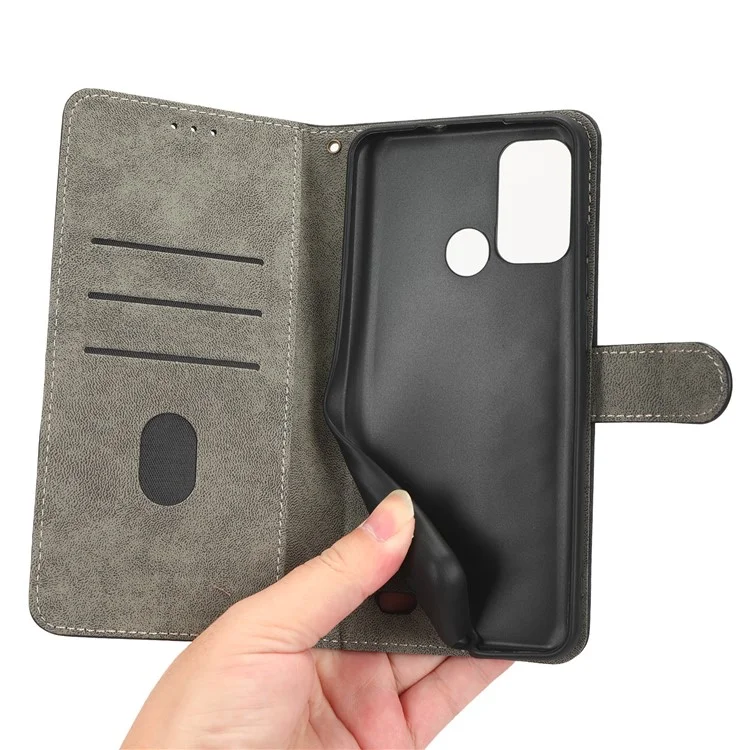 PU Leather Phone Cover For ZTE Blade A52, Flip Wallet Stand RFID Blocking Mobile Phone Case - Green