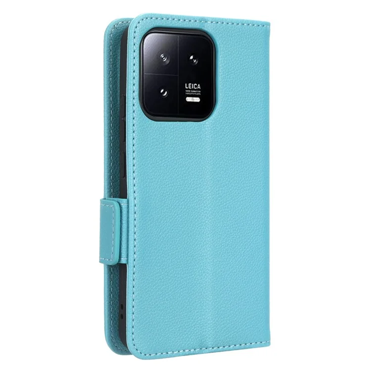 Für Xiaomi 13 Pro 5G Dual Magnetic Clasp Litchi Texture Flip Leather Phone Case Wallet Stand Protective Phone Cover - Baby Blue