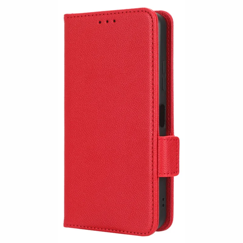 Custodia per Smartphone in Pelle PU per Huawei nova Y61 4G / Enjoy 50z 4G Doppia Chiusura Magnetica Texture Litchi Flip Wallet Stand Antigraffio Custodia per Telefono - Rosso