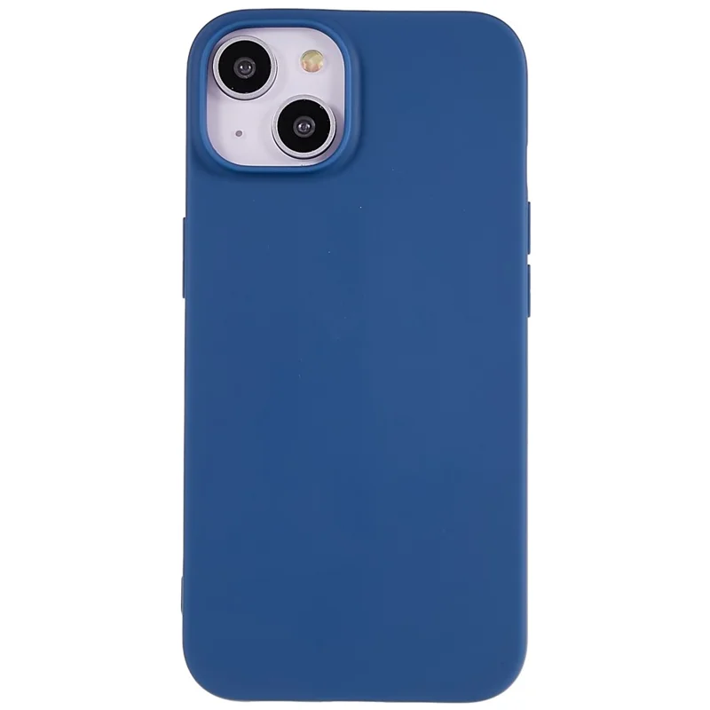 For iPhone 14 Smooth Matte Soft TPU Cover Shockproof Absorption Flexible Phone Case - Sapphire