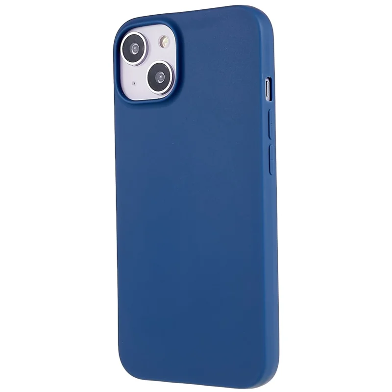 For iPhone 14 Smooth Matte Soft TPU Cover Shockproof Absorption Flexible Phone Case - Sapphire