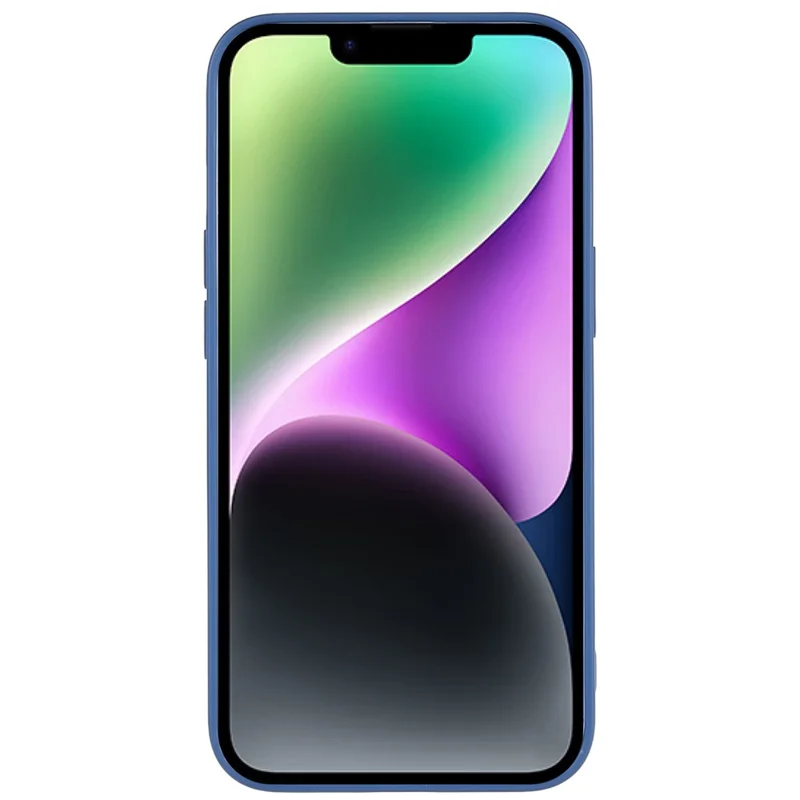 For iPhone 14 Smooth Matte Soft TPU Cover Shockproof Absorption Flexible Phone Case - Sapphire