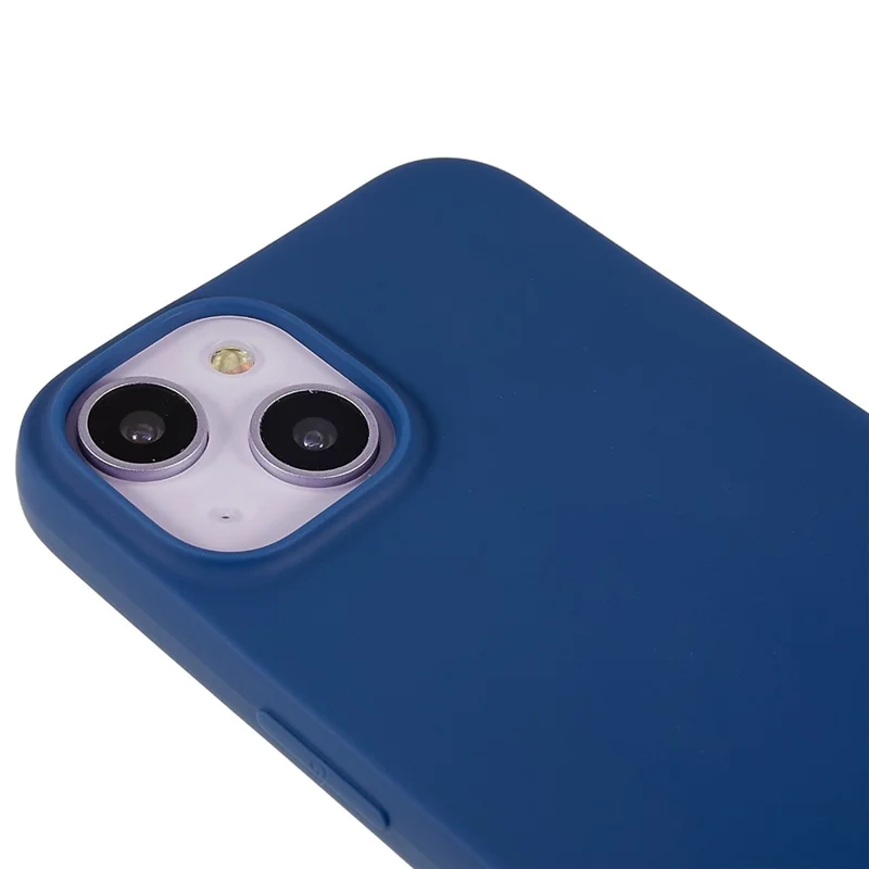 For iPhone 14 Smooth Matte Soft TPU Cover Shockproof Absorption Flexible Phone Case - Sapphire