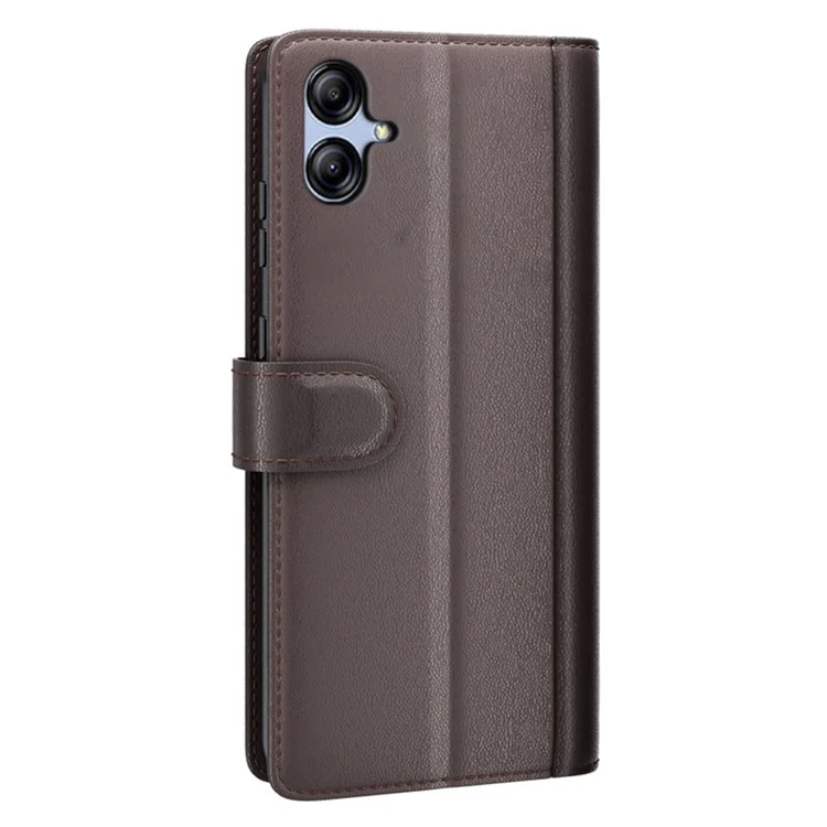 Für Samsung Galaxy A04e 4G / F04 4G / M04 4G Handyhülle Echtes gespaltenes Leder Folio-Ständer Geldbörse Flip Schutzhülle - Braun