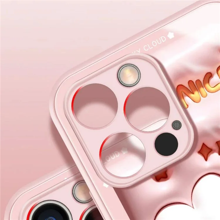 For iPhone 12 Pro Max 6.7 inch Cartoon Rabbit Hugging Star Tempered Glass + TPU Phone Case Shockproof Back Protective Cover - Light Purple