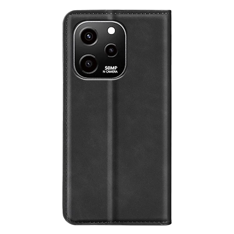 Para Huawei nova Y61 4G Funda de billetera con cierre magnético automático de piel de PU con soporte, sensación suave al tacto, resistente a golpes - Negro