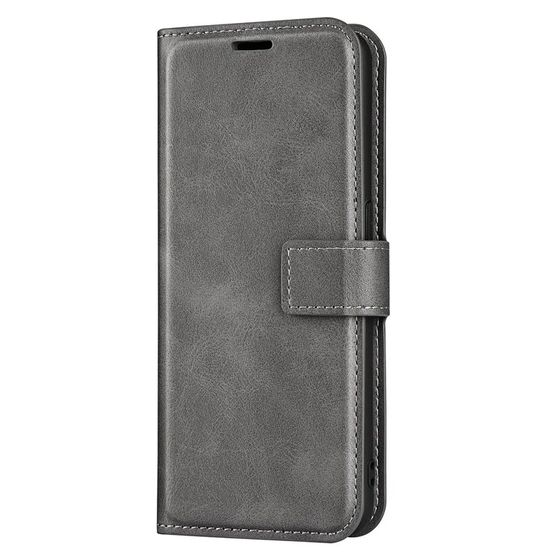 For Huawei nova Y61 4G Calf Texture PU Leather Phone Case Wallet Stand Full Body Flip Folio Square Magnetic Clasp Protective Cover - Grey
