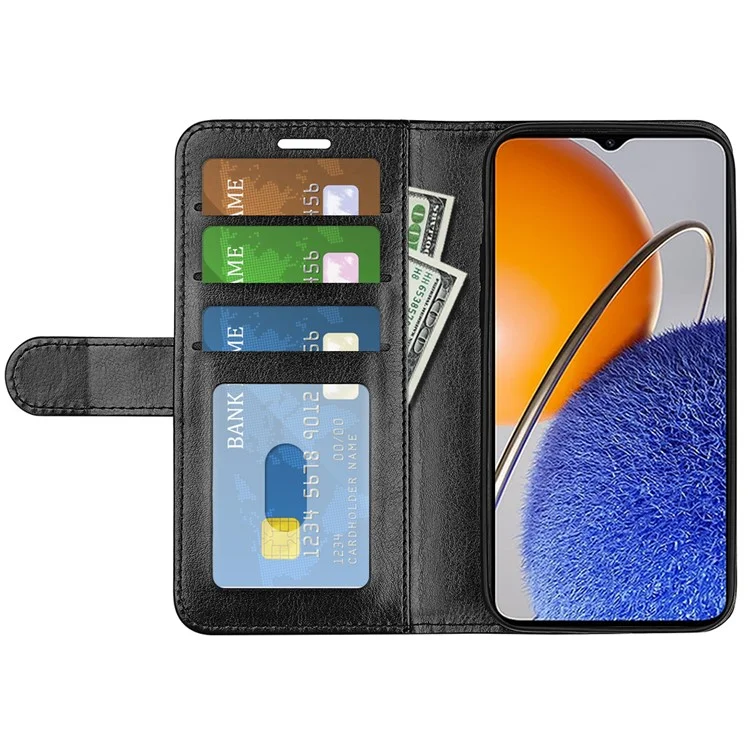 Per Huawei nova Y61 4G Crazy Horse Texture Custodia Portafoglio in Pelle PU Protezione Antiurto Flip Case Protettiva - Nero