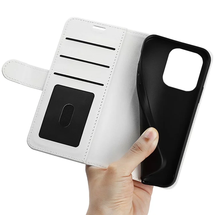 Per Huawei nova Y61 4G Crazy Horse Texture PU Leather Wallet Case Stand Shockproof Flip Protective Phone Cover - Bianco