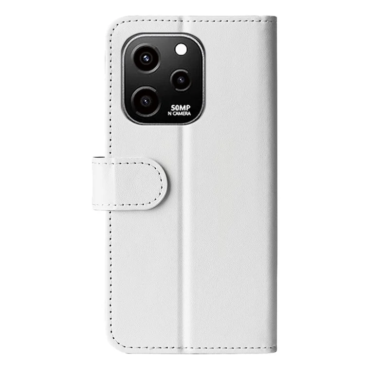 Per Huawei nova Y61 4G Crazy Horse Texture PU Leather Wallet Case Stand Shockproof Flip Protective Phone Cover - Bianco
