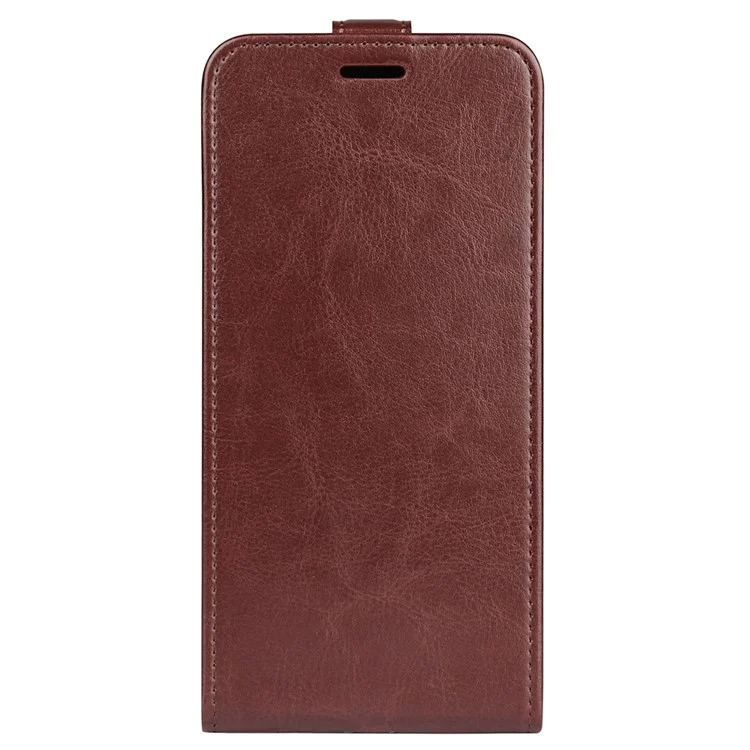 For Huawei nova Y61 4G Vertical Flip PU Leather Protective Cover Card Holder Crazy Horse Texture Magnetic Clasp Shockproof Phone Case - Brown