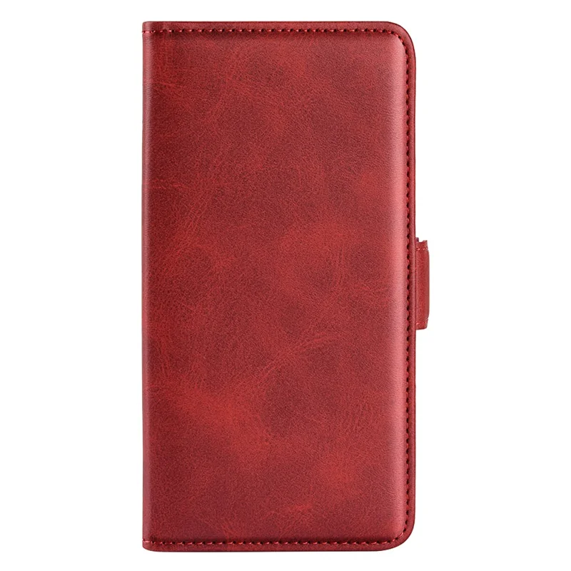 For Huawei nova Y61 4G PU Leather  Cell Phone Cover Dual Magnetic Clasp Calf Texture Case Foldable Stand Wallet - Red