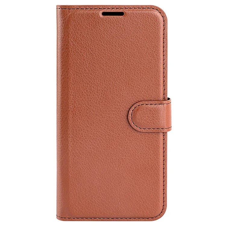 For vivo X90 Pro 5G Full Protection Flip Phone Case Anti-scratch Litchi Texture PU Leather Stand Wallet Phone Cover - Brown