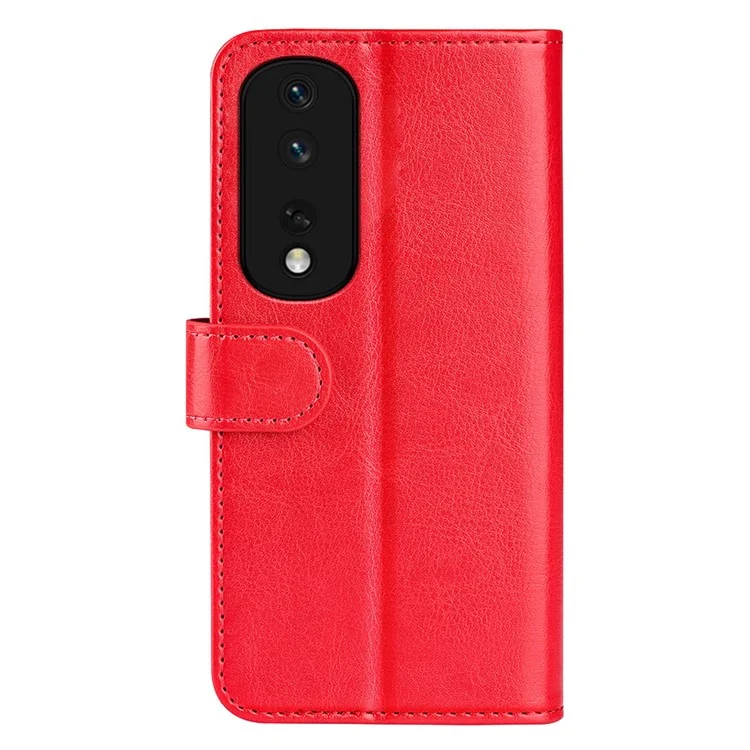 Для Honor 80 Pro 5G Crazy Horse Texture PU Leather Case Stand Wallet Flip Protective Phone Cover - Red