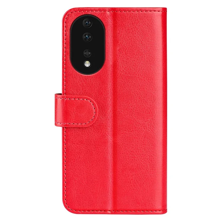 Pour Honor 80 5G Crazy Horse Texture PU Leather Magnetic Phone Case Stand Wallet Flip Cover - Rouge