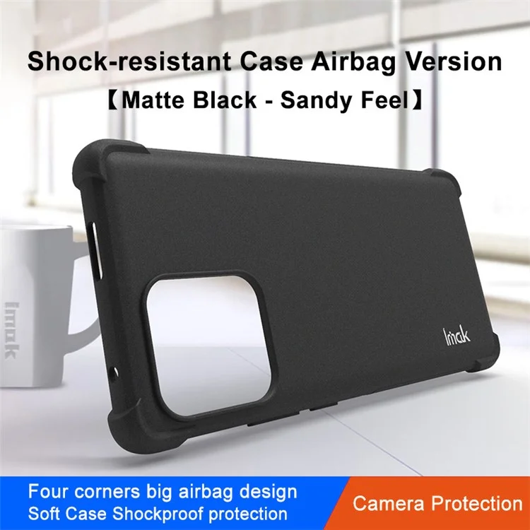 IMAK per Motorola Moto X40 5G / Edge 40 Pro 5G Custodia per telefono con protezione degli angoli a gonfiaggio quattro Custodia morbida in TPU con superficie opaca Custodia antiurto - Nero