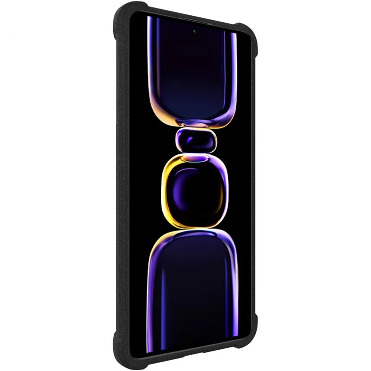 IMAK Pour Xiaomi Poco F5 Pro 5G / Redmi K60 Pro 5G / K60 5G Étui de protection antichute Coque arrière en TPU doux mat - Noir
