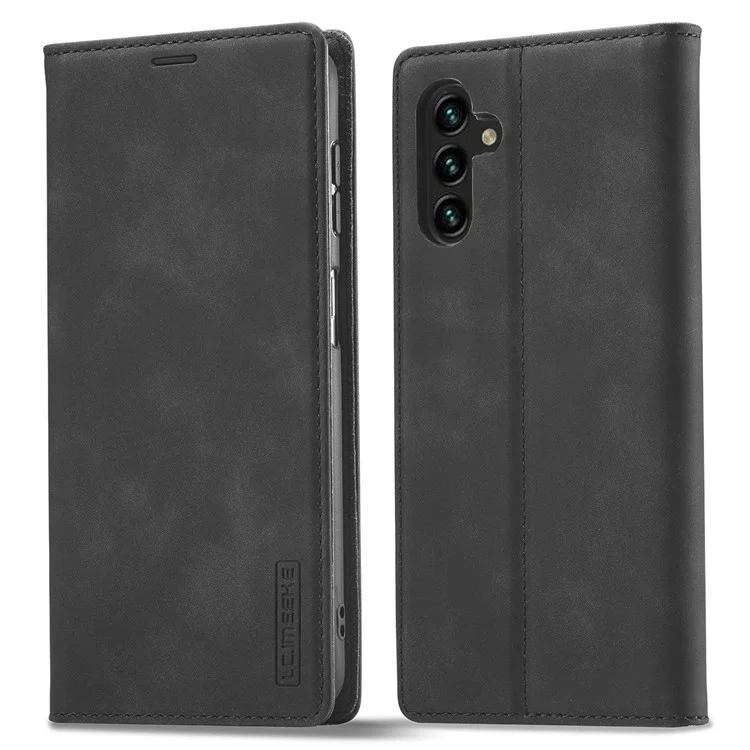 LC.IMEEKE Per Samsung Galaxy A34 5G Custodia Protettiva per Cellulare in Pelle PU Flip Folio Wallet Stand Magnetica Absorption Phone Case - Nero