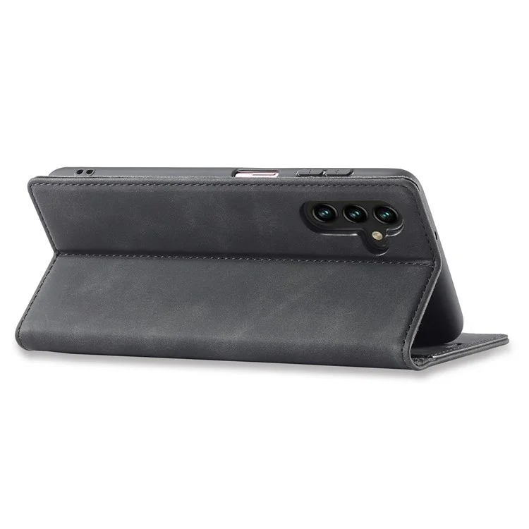 LC.IMEEKE Per Samsung Galaxy A34 5G Custodia Protettiva per Cellulare in Pelle PU Flip Folio Wallet Stand Magnetica Absorption Phone Case - Nero
